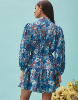 Alemais Isabella Mini Dress Blue/Floral Size 16 for rent on The Volte - image 4