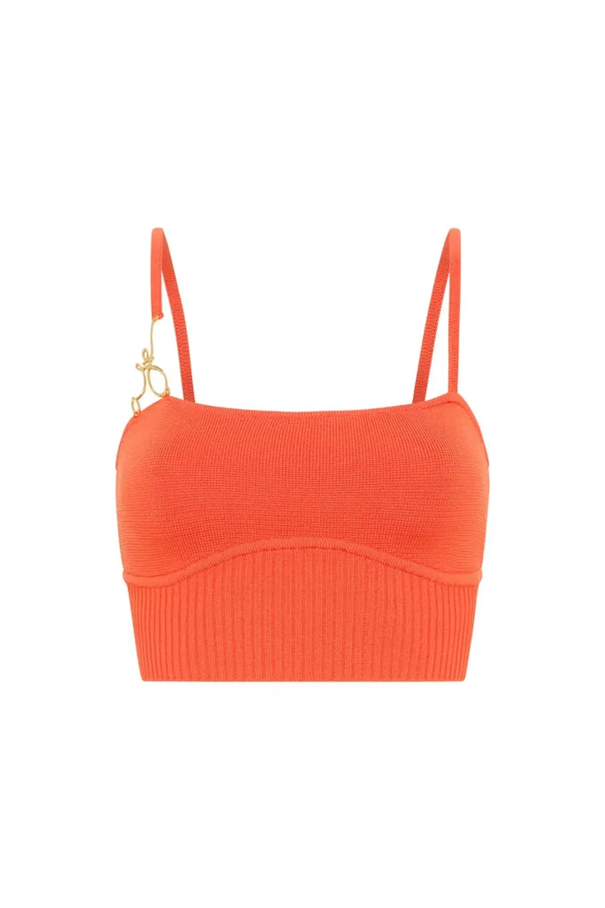 Aje Lucia Knit Bustier Top Coral Orange Size M/10 - Image 6