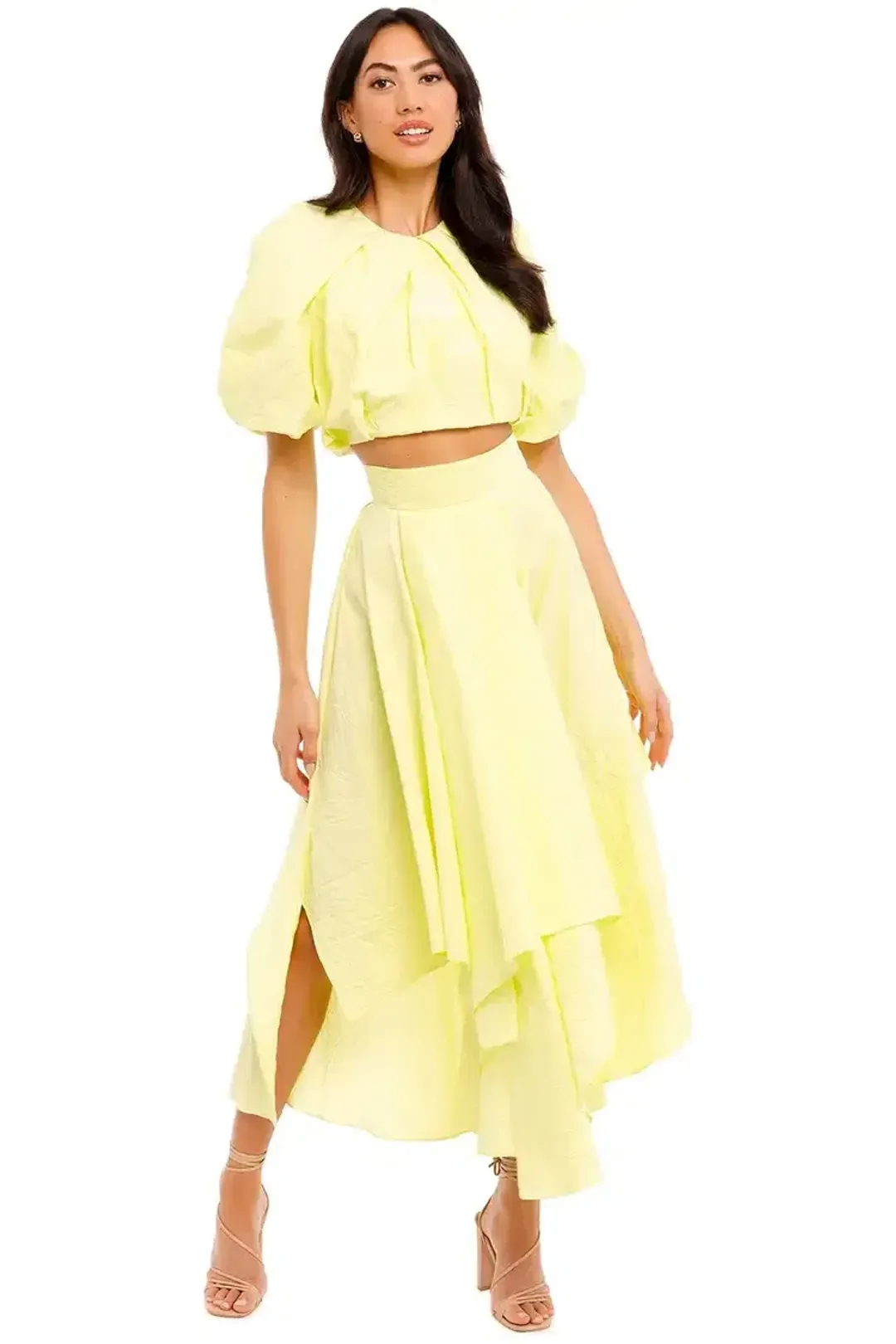 Ginger & Smart Euphoria Top and Euphoria Skirt Set Citron Yellow Size AU 12 for rent on The Volte - main image