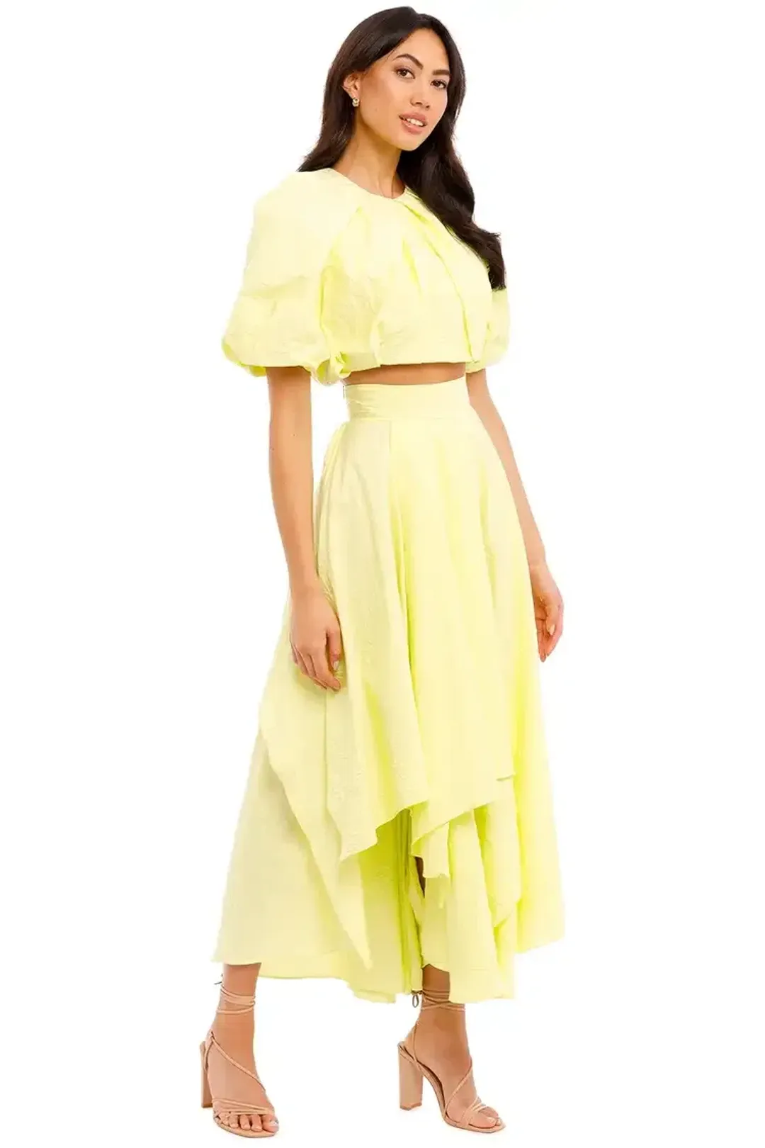 Ginger & Smart Euphoria Top and Euphoria Skirt Set Citron Yellow Size AU 12 for rent on The Volte - main image
