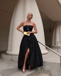 Aje Violette Bubble Hem Maxi Dress Black Size AU 8 for rent on The Volte - image 1