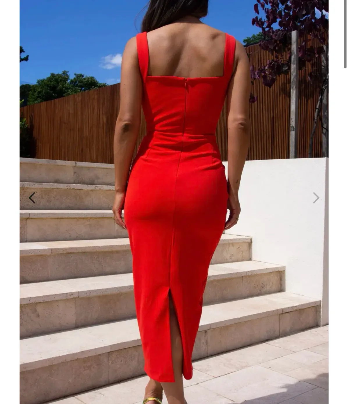 Effie Kats Marbella Dress Cherry Red Size 10 - Image 4