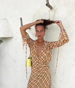 Bec & Bridge Sunflower Check Long Sleeve Maxi Dress Multi Size 6 for rent on The Volte - image 2
