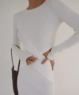 Sir The Label Celena Draped Dress Ivory Size 0 / Au 6 for rent on The Volte - image 2