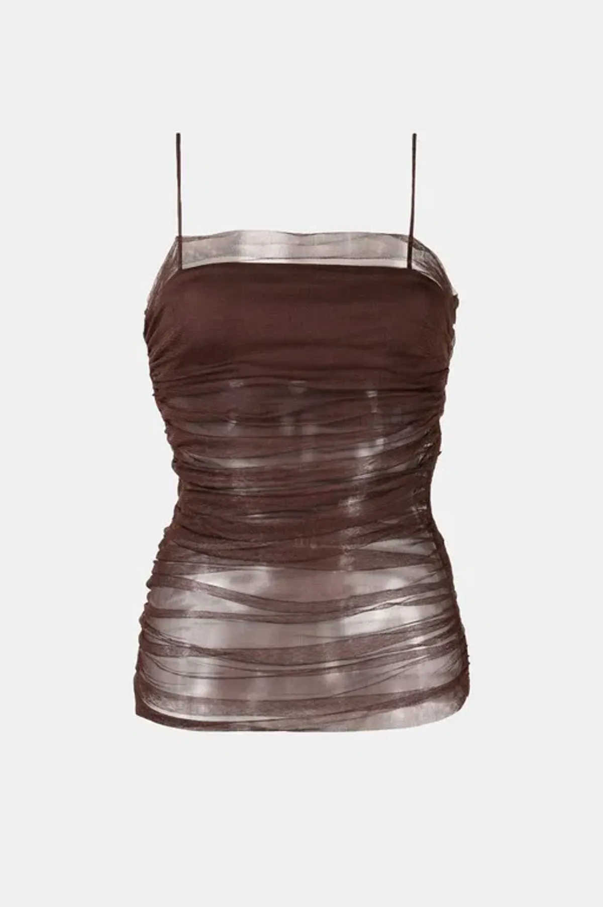 Christopher Esber Veiled Cami & Twisted Wrap Maxi Skirt Set Brown Size L/AU 12 - Image 3