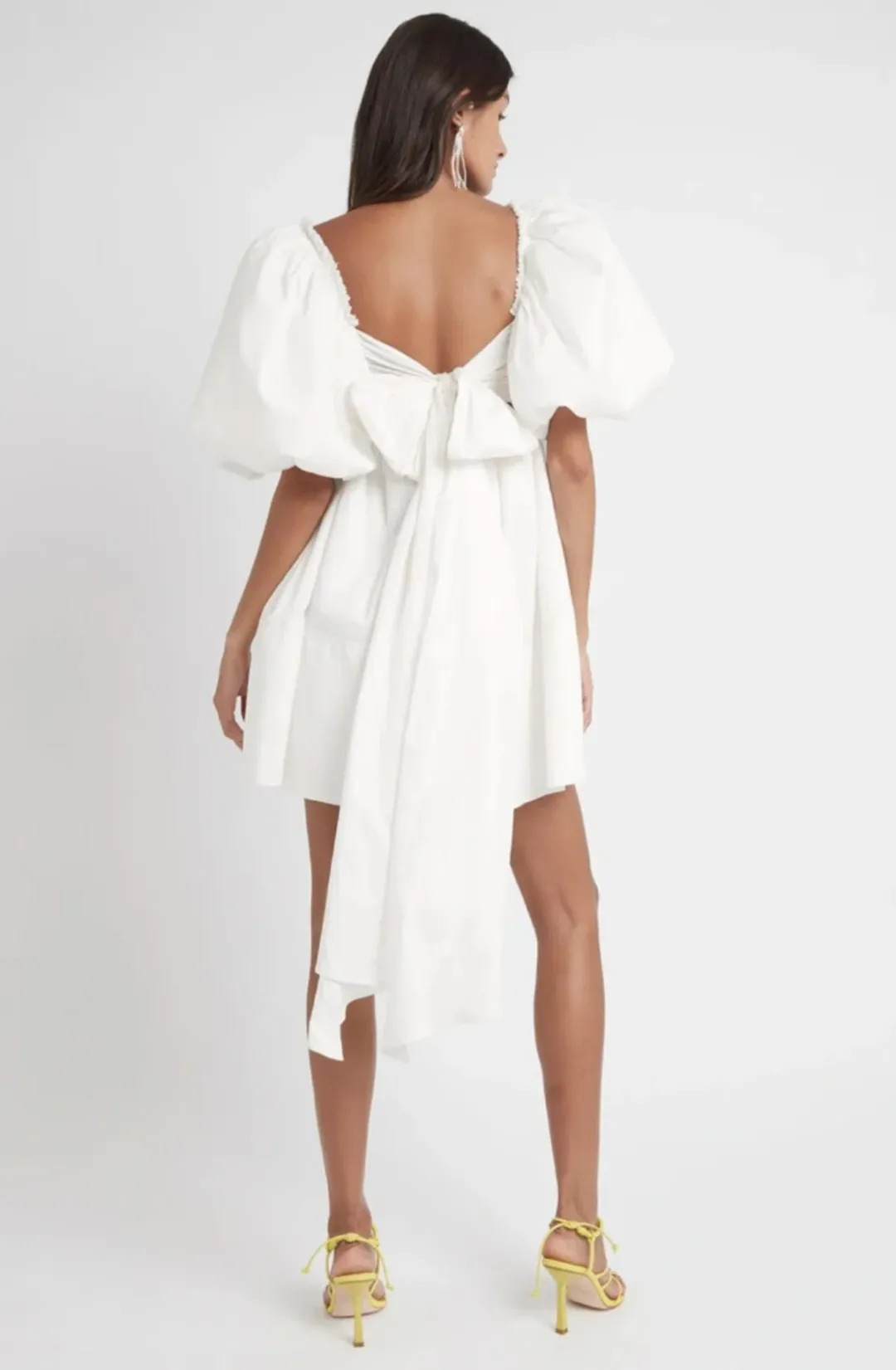 Aje Casabianca Puff Sleeve Dress White Size 4 for rent on The Volte - main image