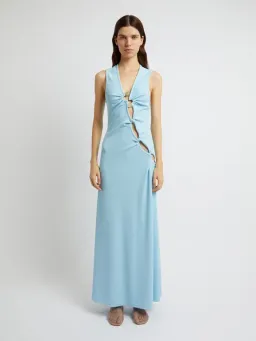 Christopher Esber Chasm Cay Buckle Dress Blue Calcite Size 6 for rent on The Volte - image 1
