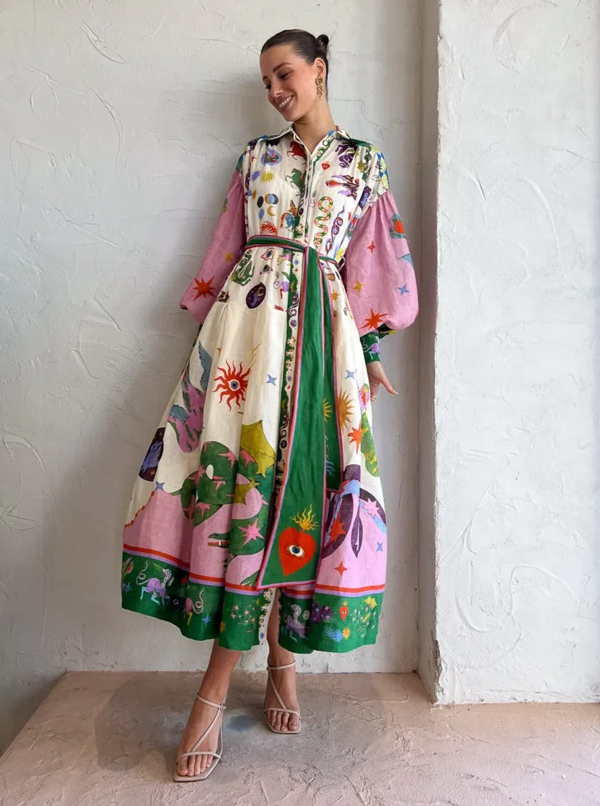 Alemais Seeker Shirtdress Multi Print Size 10 - Image 1