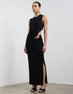 Christopher Esber Folia Float Buckle Tank Dress Midi Black Size 8 for rent on The Volte - image 2