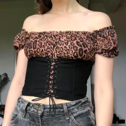 I AM GIA Leopard Rhia Corset Crop Top Size S/Au 8 for rent on The Volte - image 2