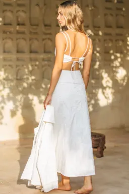 Eisha Pippa Cropped Top And Maxi Skirt Set White Size 8 for rent on The Volte - image 3
