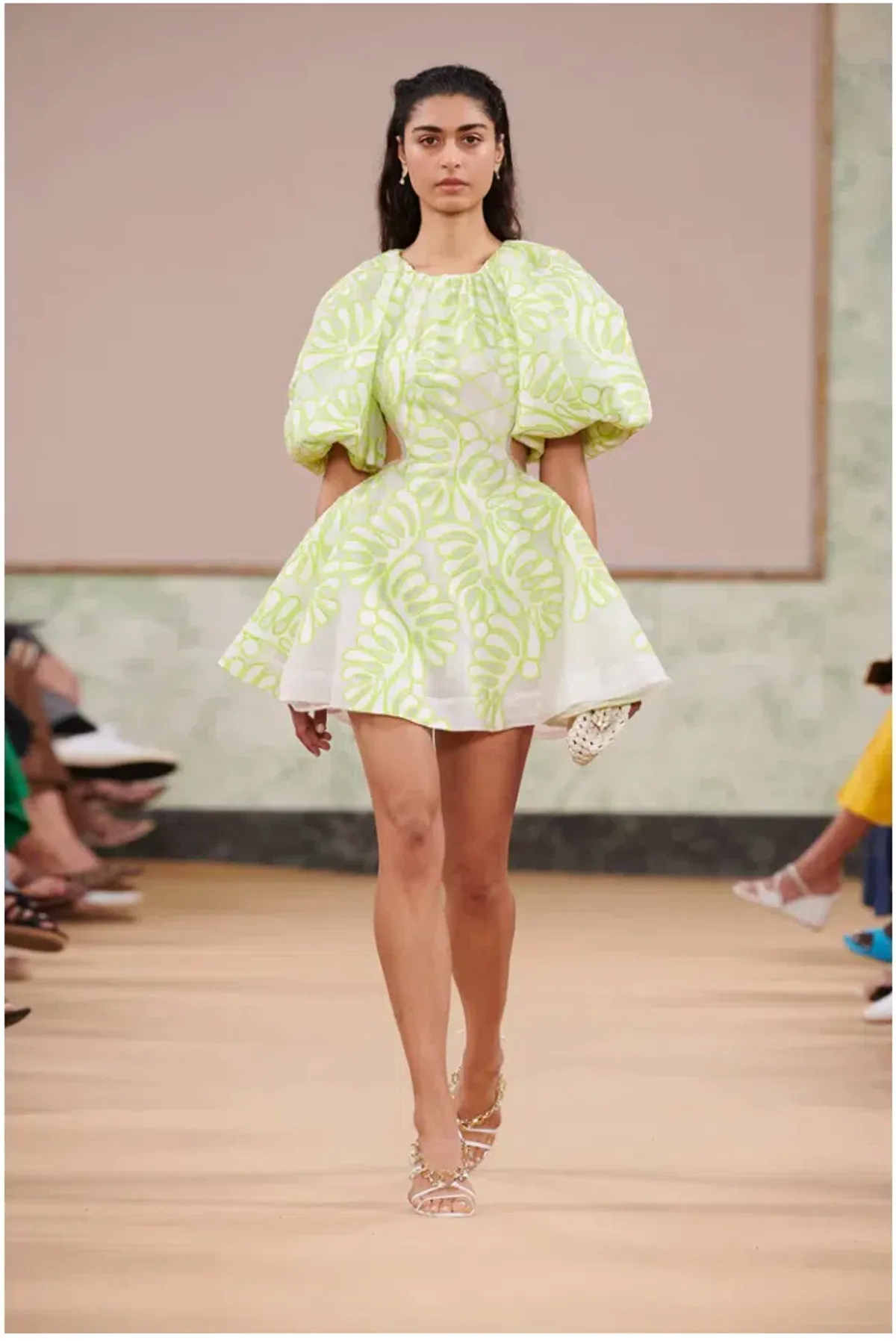 Aje Botanical Applique Mini Dress Ivory/Citrus Yellow Size XXS / AU 4 - Image 4