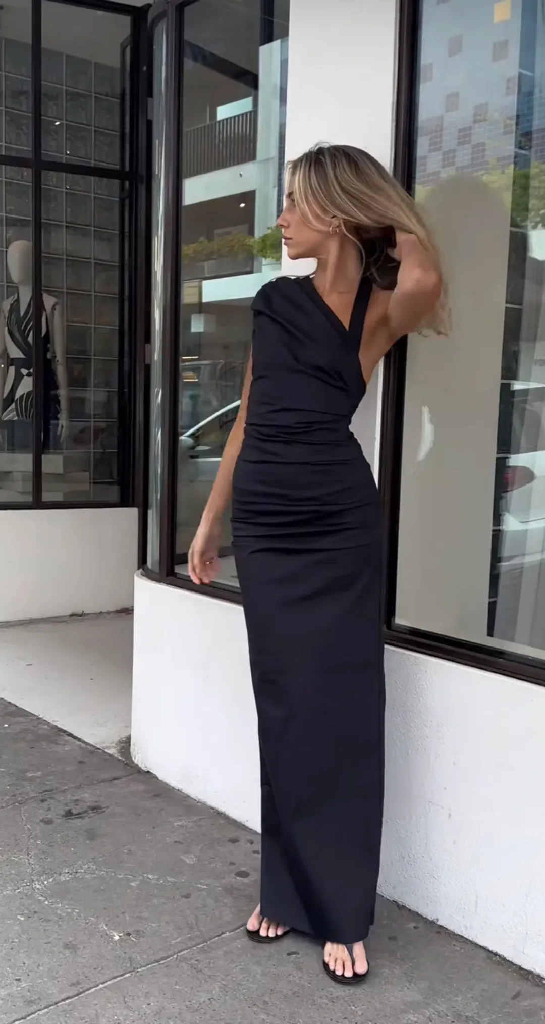 Sir the Label Giacomo Gathered Gown Black Size 0 / AU 6 for rent on The Volte - main image