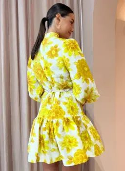 Alemais Sonny Mini Dress Yellow Floral Size 8 for rent on The Volte - image 3