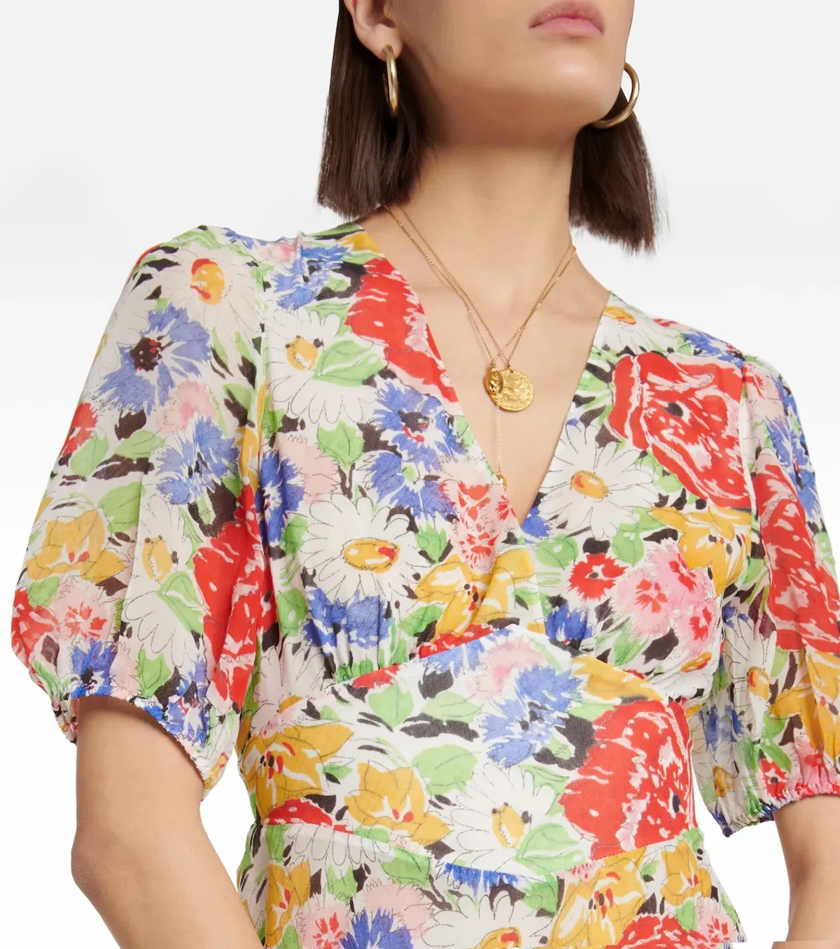 Rixo Corrine Midi Dress Floral Size AU 12 - Image 3