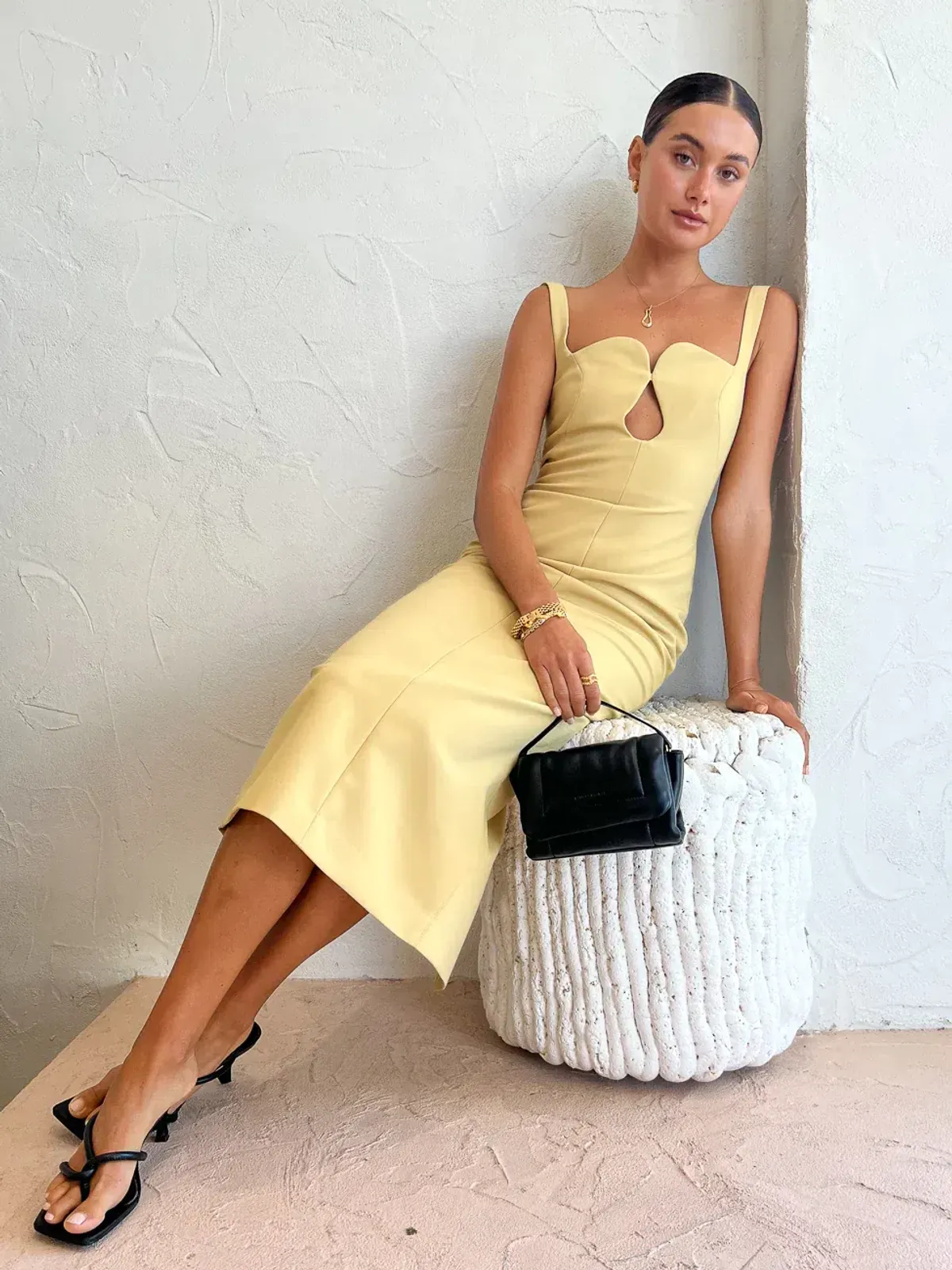 Camilla and Marc Brixton Midi Dress Mustard Yellow Size AU 6 - Image 4