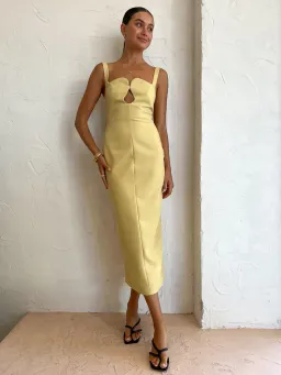 Camilla and Marc Brixton Midi Dress Mustard Yellow Size AU 6 for rent on The Volte - image 2