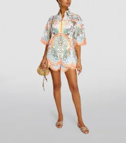 Zimmermann Ginger Tropical Shirt Multi Size 0P / AU 6 for rent on The Volte - image 1