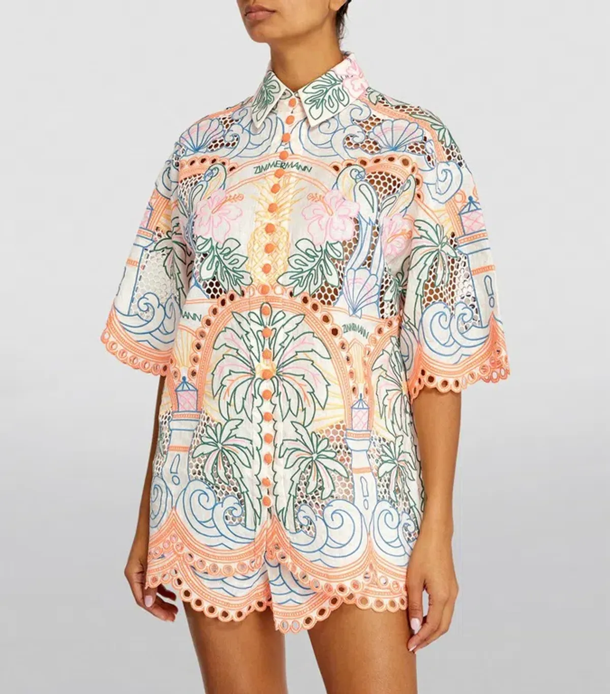 Zimmermann Ginger Tropical Shirt Multi Size 0P / AU 6 - Image 2