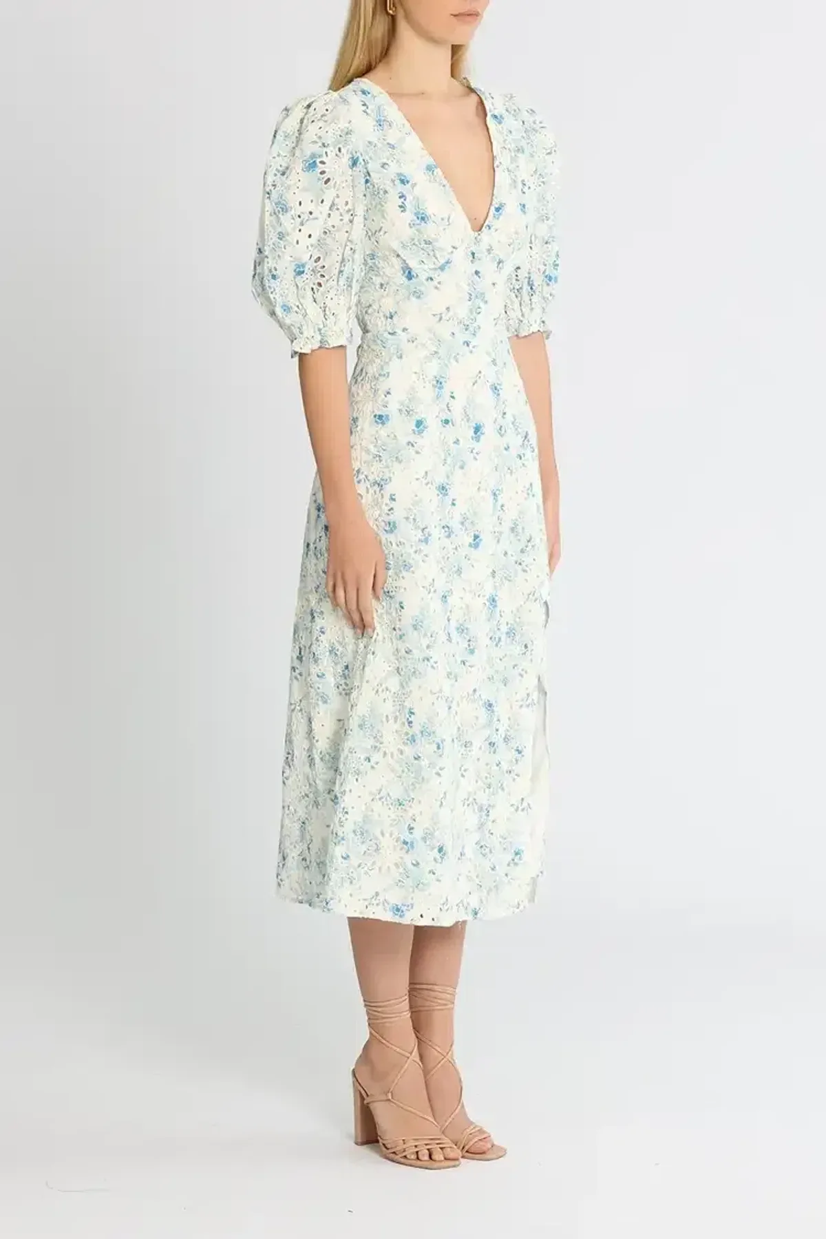 Mink Pink Zephyr Midi Dress Blue Print size 16 - Image 2