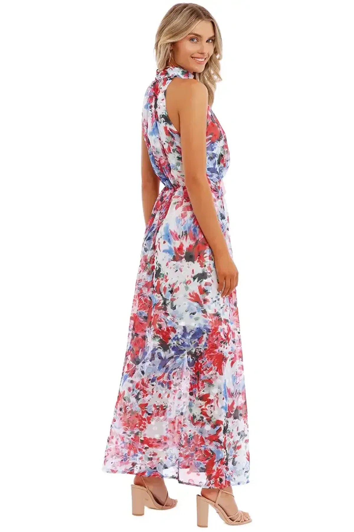 Sofia Irina Halter Gown Spring Flora Multi Print size 10 - Image 3