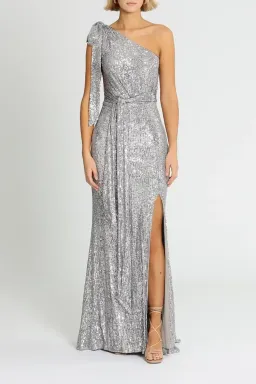 Love Honor Scala Sequin Gown Pewter Grey Silver Size AU 10 for rent on The Volte - image 1