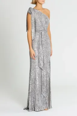 Love Honor Scala Sequin Gown Pewter Grey Silver Size AU 12 for rent on The Volte - image 2