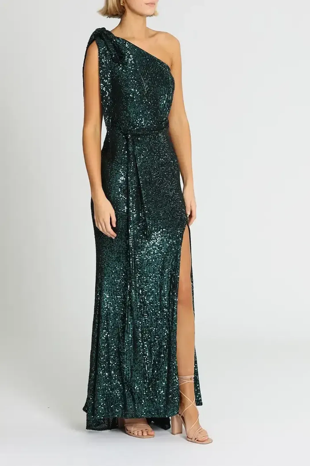 Love Honor Scala Sequin Gown Emerald Green Size AU 8 for rent on The Volte - main image