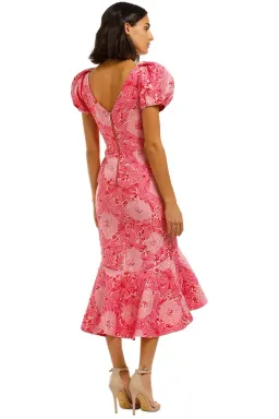 Love Honor Argento Midi Pink Floral Pink Size AU 14 for rent on The Volte - image 3