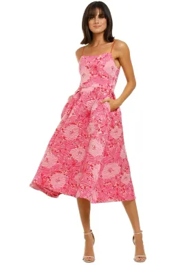Love Honor Alexia Midi Pink Floral Size AU 14 for rent on The Volte - image 1