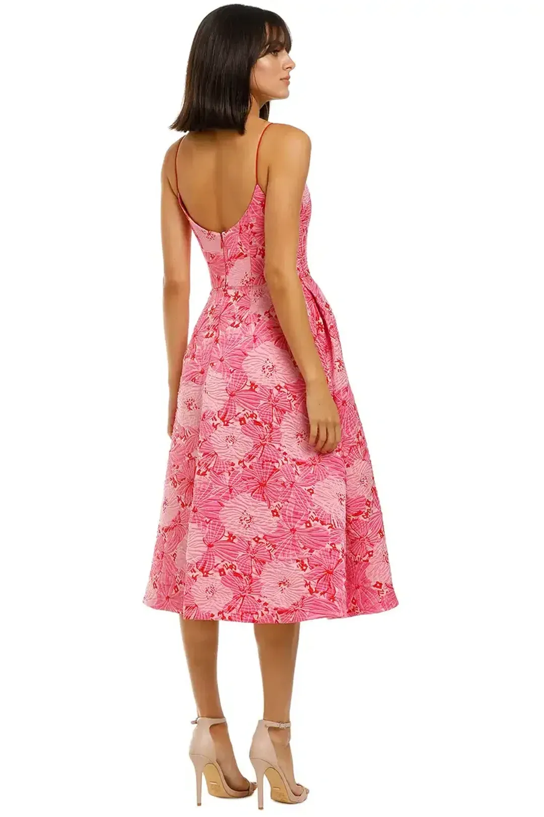Love Honor Alexia Midi Pink Floral Size AU 14 for rent on The Volte - main image