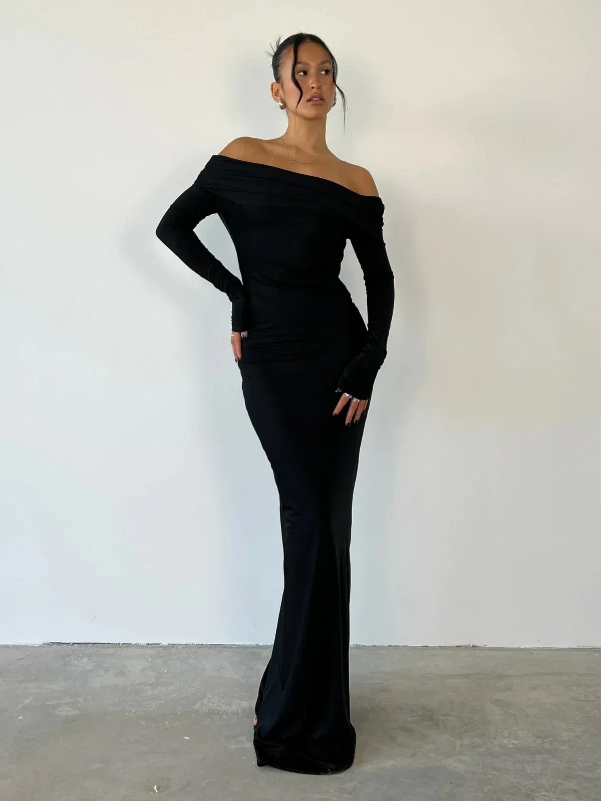 Effie Kats Gwen Gown Black Size M / AU 10 for rent on The Volte - main image