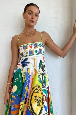Alemais Soleil Dress Ivory/Multi Print Size 6 for rent on The Volte - image 3