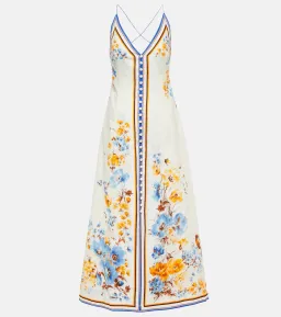 Zimmermann The Halcyon Slip Dress in Orange/Blue Floral Size 0/Au 8 for rent on The Volte - image 3