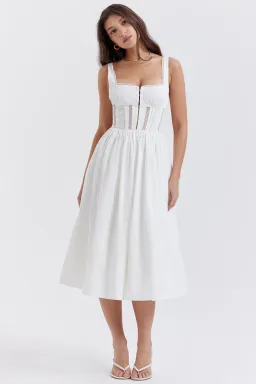 House Of CB Perle Lace Trim Dress White Size S/Au 8 for rent on The Volte - image 1