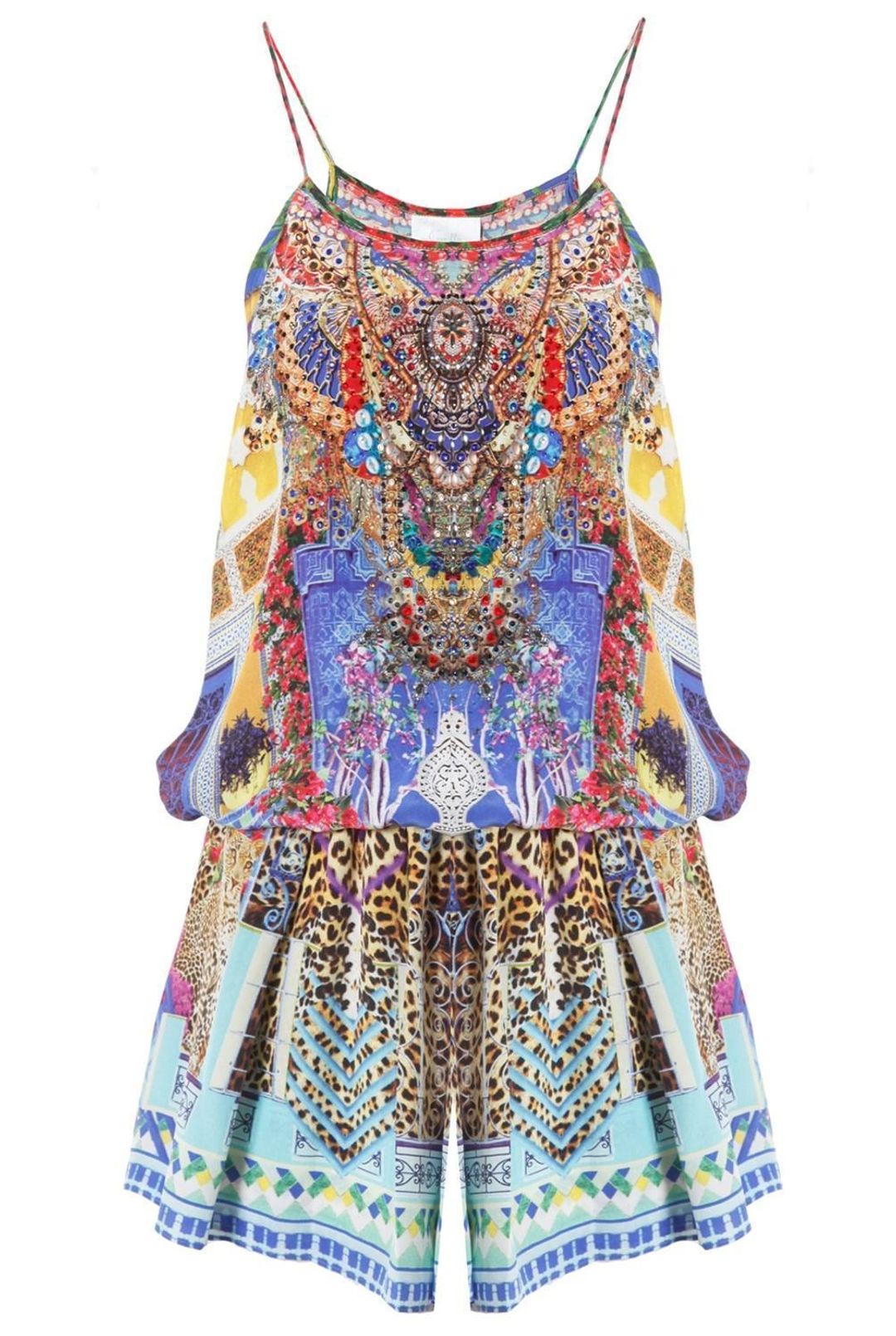 Camilla Bohemian Bounty Shoestring Strap Playsuit Blue Size 14 for rent on The Volte - main image