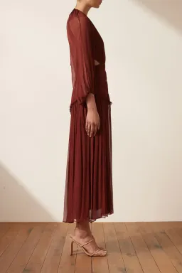 Shona Joy Safira Cut Out Backless Midi Dress in Sangria Size 14 for rent on The Volte - image 2