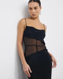 Christopher Esber Split Waist Tie Dress Black Size 8 for rent on The Volte - image 2