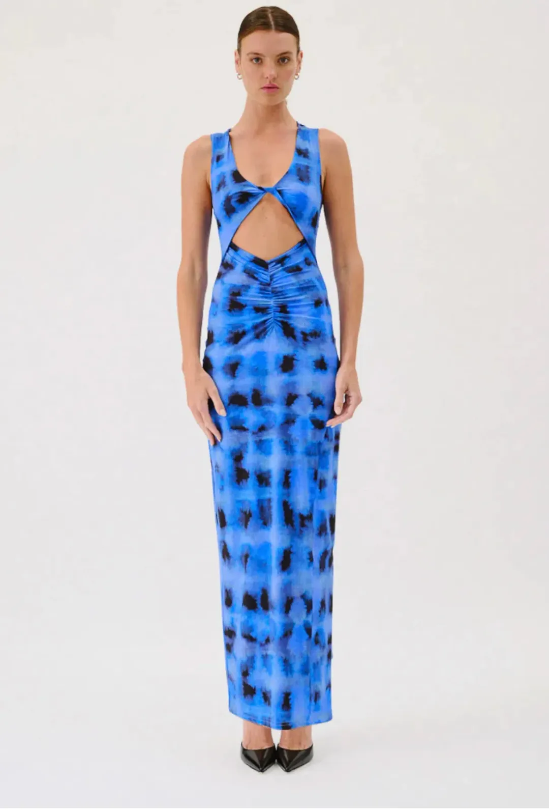 Suboo Sleeveless Reversible Twist Front Maxi Dress Blue Size 8 for rent on The Volte - main image