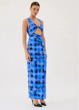 Suboo Sleeveless Reversible Twist Front Maxi Dress Blue Size 8 for rent on The Volte - image 3
