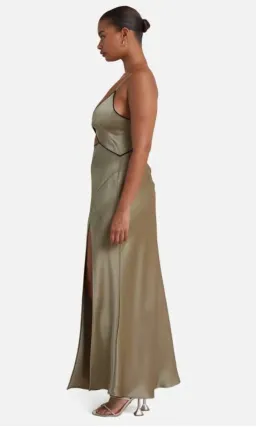 Bec & Bridge Hazel Maxi Dress in Olive Size 6 for rent on The Volte - image 3