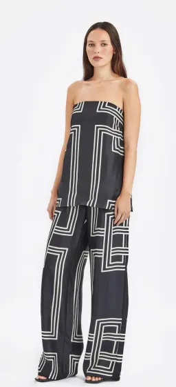 Ginger & Smart Walk the Line Strapless Top Black/Print Size 8 for rent on The Volte - image 2