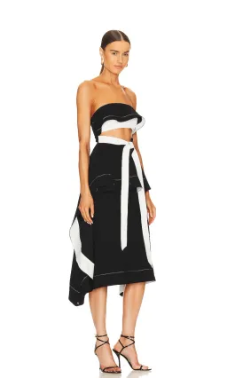 L’Academie Helena Midi Dress Black/White Size S / AU 8 for rent on The Volte - image 2
