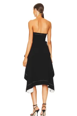 L’Academie Helena Midi Dress Black/White Size S / AU 8 for rent on The Volte - image 3