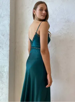 Ginia Naomi Slip Midi Dress Teal Size L / AU 12 for rent on The Volte - image 2