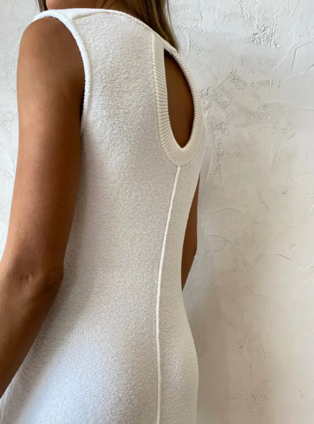 Camilla and Marc Ellington Knit Midi Dress In Ivory Size 10 for rent on The Volte - main image