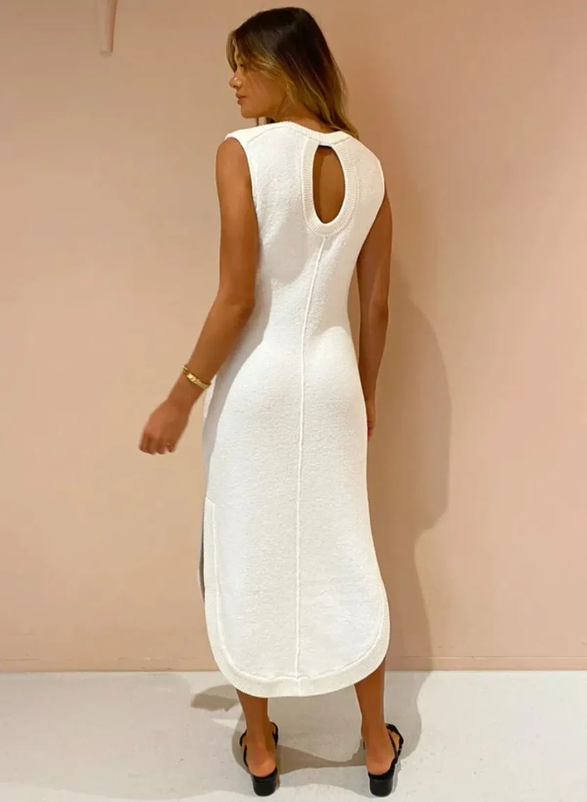 Camilla and Marc Ellington Knit Midi Dress In Ivory Size 10 - Image 2