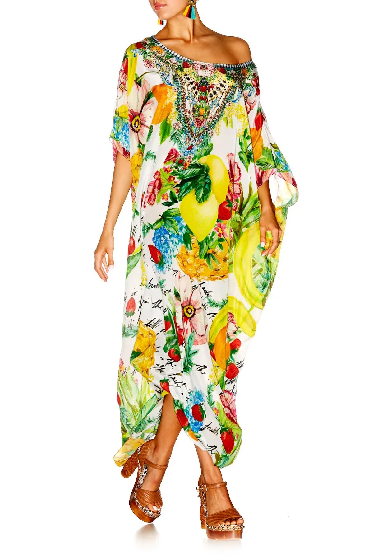 Camilla There's No Place Like Rio Round Neck Kaftan One Size for rent on The Volte - main image