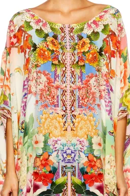 Camilla Flower Hour Round Neck Kaftan One Size for rent on The Volte - image 2