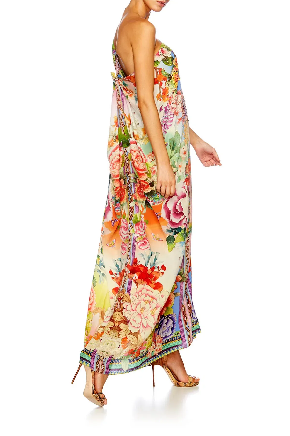 Camilla Flower Hour Round Neck Kaftan One Size - Image 6